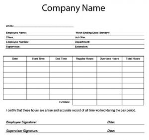 Small Business Time Sheet